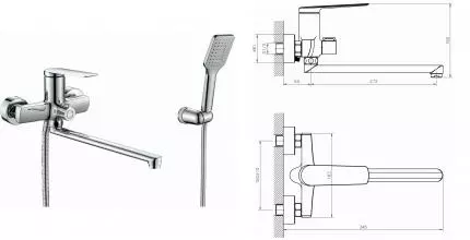 Смеситель для ванны с душем «Rush» Bering BE5535-51 хром