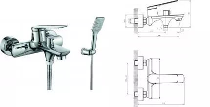 Смеситель для ванны с душем «Rush» Bering BE5535-44 хром