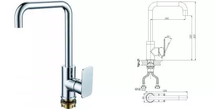 Смеситель для кухонной мойки «Rush» Bruny BR4335-22 хром