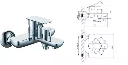 Смеситель для ванны с душем «Rush» Bruny BR4335-44 хром