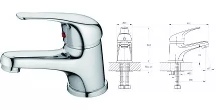 Смеситель для раковины «Rush» Corsica CO4240-11 хром