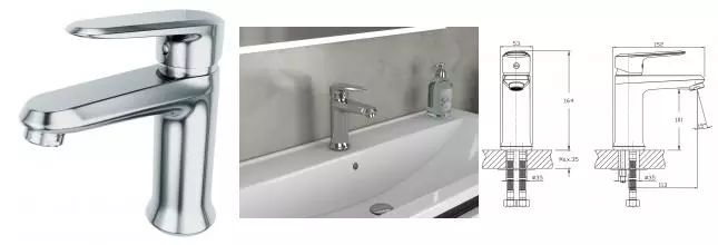 Смеситель для раковины «Rush» Devon DE7535-11 хром