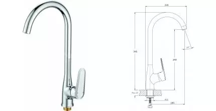 Смеситель для кухонной мойки «Rush» Devon DE7535-22 хром Смеситель для кухонной мойки «Rush» Devon DE7535-22 хром