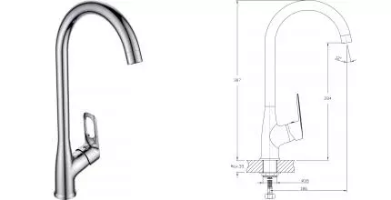 Смеситель для кухонной мойки «Rush» Edge ED7735-22 хром