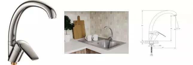 Смеситель для кухонной мойки «Rush» Fiji FI1835-22 хром Смеситель для кухонной мойки «Rush» Fiji FI1835-22 хром