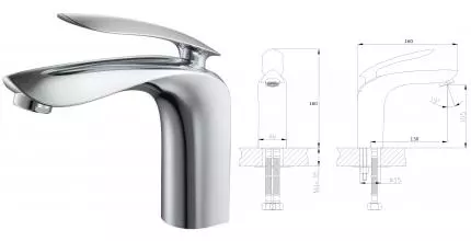 Смеситель для раковины «Rush» Island IS6535-11 хром