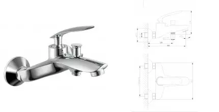 Смеситель для ванны с душем «Rush» Island IS6535-44 хром