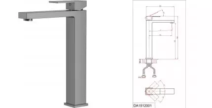 Смеситель для раковины «D&K» Bayern.Liszt DA1512006 серый графит Смеситель для раковины «D&K» Bayern.Liszt DA1512006 серый графит