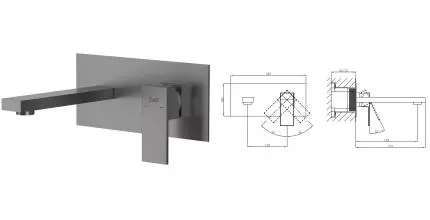 Смеситель для раковины «D&K» Bayern.Liszt DA1514406 серый графит