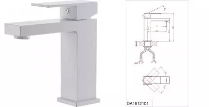 Смеситель для раковины «D&K» Bayern.Liszt DA1512108 белый матовый