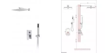 Душевая система «D&K» Bayern.Liszt DA1515708A04 белая матовая