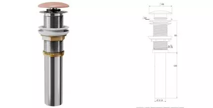 Донный клапан для раковины «D&K» DC9004 с механизмом Клик-Клак розовый Донный клапан для раковины «D&K» DC9004 с механизмом Клик-Клак розовый