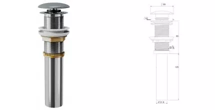 Донный клапан для раковины «D&K» DC9006 с механизмом Клик-Клак графит Донный клапан для раковины «D&K» DC9006 с механизмом Клик-Клак графит