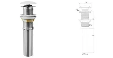 Донный клапан для раковины «D&K» DC9008 с механизмом Клик-Клак белый матовый Донный клапан для раковины «D&K» DC9008 с механизмом Клик-Клак белый матовый