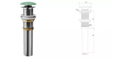 Донный клапан для раковины «D&K» DC9012 с механизмом Клик-Клак зелёный матовый Донный клапан для раковины «D&K» DC9012 с механизмом Клик-Клак зелёный матовый