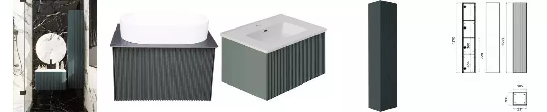 Мебель для ванной подвесная «La Fenice» Terra 60 Grigio Мебель для ванной подвесная «La Fenice» Terra 60 Grigio