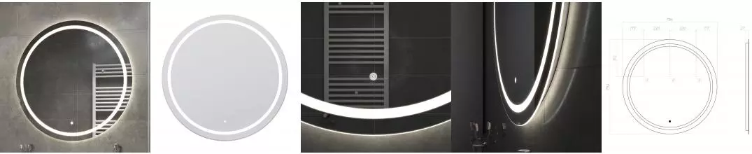 Зеркало «Vigo» Holly Classic 80/80 с сенсорным выключателем с подсветкой Зеркало «Vigo» Holly Classic 80/80 с сенсорным выключателем с подсветкой