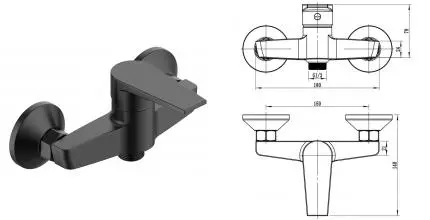 Смеситель для душа «ESKO» Budapest Black BT80B чёрный