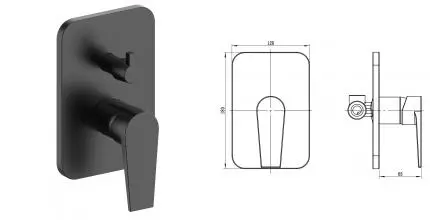 Смеситель для душа «ESKO» Budapest Black BT83-2B чёрный Смеситель для душа «ESKO» Budapest Black BT83-2B чёрный