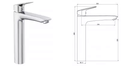 Смеситель для раковины «ESKO» Kaliningrad KG25 хром