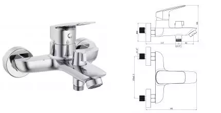 Смеситель для ванны с душем «ESKO» Kaliningrad KG54 хром