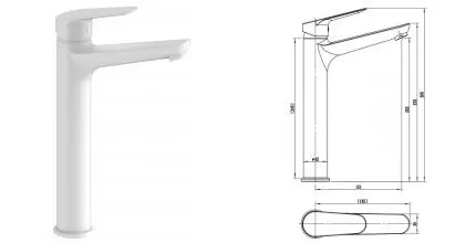 Смеситель для раковины «ESKO» Kazan White KZ25W белый Смеситель для раковины «ESKO» Kazan White KZ25W белый
