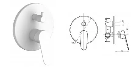 Смеситель для душа «ESKO» Kazan White KZ83-2W белый Смеситель для душа «ESKO» Kazan White KZ83-2W белый