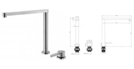 Смеситель для кухонной мойки «ESKO» Kitchen K52 нержавеющая сталь