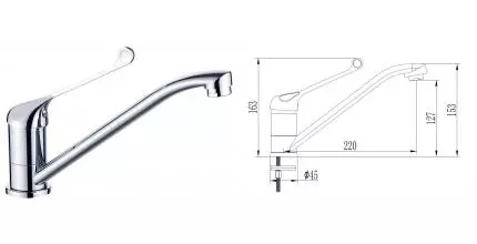 Смеситель для кухонной мойки «ESKO» Kitchen MD 05 хром Смеситель для кухонной мойки «ESKO» Kitchen MD 05 хром