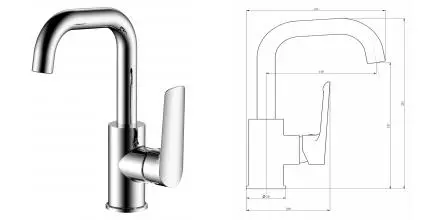 Смеситель для раковины «ESKO» Lagos LG26M хром