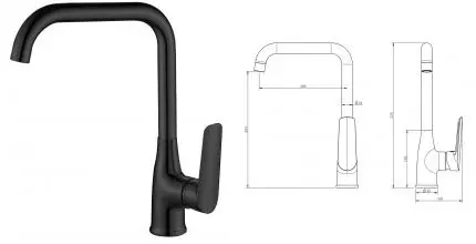 Смеситель для кухонной мойки «ESKO» Lagos Black LG06B чёрный
