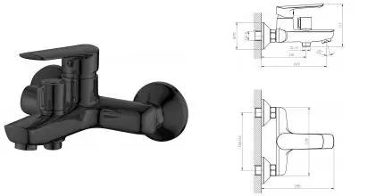 Смеситель для ванны с душем «ESKO» Lagos Black LG54B чёрный Смеситель для ванны с душем «ESKO» Lagos Black LG54B чёрный
