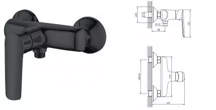 Смеситель для душа «ESKO» Lagos Black LG80B чёрный