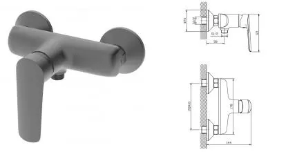 Смеситель для душа «ESKO» Lagos Gun Metal LG80GM графит