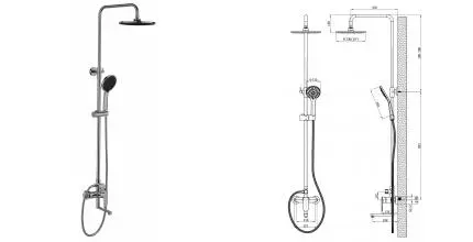 Душевая система «ESKO» Lagos Gun Metal ST205LGGM графмт Душевая система «ESKO» Lagos Gun Metal ST205LGGM графмт