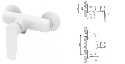 Смеситель для душа «ESKO» Lagos White LG80W белый Смеситель для душа «ESKO» Lagos White LG80W белый