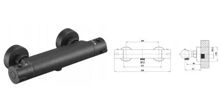 Смеситель для душа «ESKO» Mikros T3080 Black с термостатом чёрный