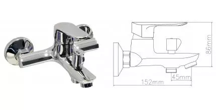 Смеситель для ванны с душем «ESKO» Mumbai MI54 хром