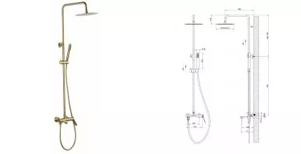 Душевая система «ESKO» Shanghai Gold ST1425SHAGold хром