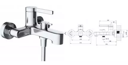 Смеситель для ванны с душем «ESKO» Sochi SC54 хром Смеситель для ванны с душем «ESKO» Sochi SC54 хром