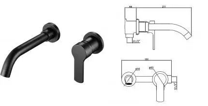 Смеситель для раковины «ESKO» SM28 B чёрный