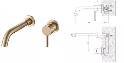Смеситель для раковины «ESKO» SM28Gold золото