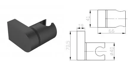 Держатель для душа «ESKO» SH405black чёрный