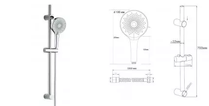 Душевой гарнитур «ESKO» SSS1303 хром