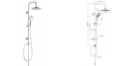 Душевая стойка «ESKO» ST03 хром Душевая стойка «ESKO» ST03 хром