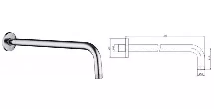 Кронштейн для верхнего душа «ESKO» SH376 35,2 хром