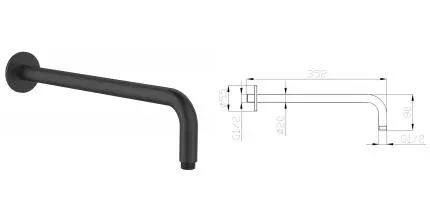 Кронштейн для верхнего душа «ESKO» SH376 black 35,2 чёрный Кронштейн для верхнего душа «ESKO» SH376 black 35,2 чёрный