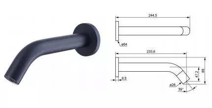 Смеситель для раковины «ESKO» SNR28B сенсорный чёрный Смеситель для раковины «ESKO» SNR28B сенсорный чёрный