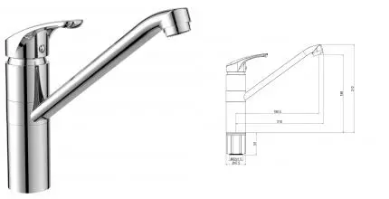 Смеситель для кухонной мойки «VODA» Kitchen K8 хром Смеситель для кухонной мойки «VODA» Kitchen K8 хром
