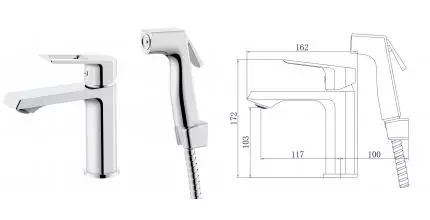 Смеситель для раковины с гигиеническим душем «ESKO» Surf SF27H хром